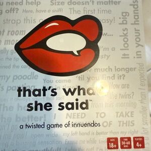 That's What She Said Game - Red and White